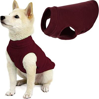 GOOBY Stretchig fleeceväst, tröja, fleeceväst, jacka, tröja för hundar, vinröd, storlek M GOOBY Stretchig fleeceväst, tröja, fleeceväst, jacka, tröja för hundar, vinröd, storlek M