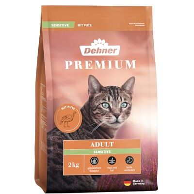 Dehner Premium kattfoder, torrfoder, känslig vuxen, kalkon 2 kg Dehner Premium kattfoder, torrfoder, känslig vuxen, kalkon 2 kg