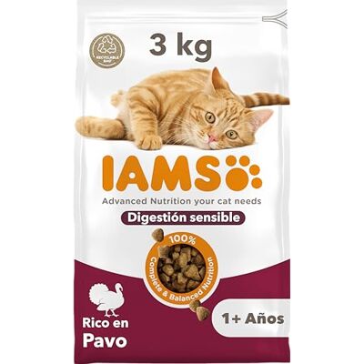 IAMS Sensitive Digestion torrfoder till katter med kalkon torrfoder till katter med känslig mage från 1 år, 3 kg IAMS Sensitive Digestion torrfoder till katter med kalkon torrfoder till katter med känslig mage från 1 år, 3 kg