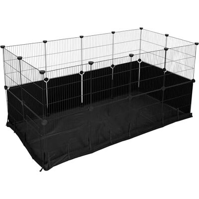 Kerbl Pet Inhägnad Hoppla, Extra Hög, 24 Element, Nylonbotten, Verktygsfri Montering, Lämplig För Unga Djur, Svart, 144X72X72 Cm Kerbl Pet Inhägnad Hoppla, Extra Hög, 24 Element, Nylonbotten, Verktygsfri Montering, Lämplig För Unga Djur, Svart, 144X72X72 Cm