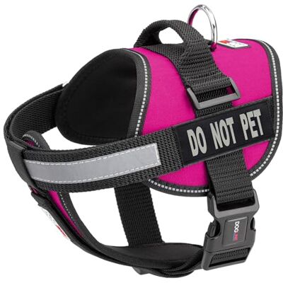 Dogline Väst sele för hundar och 2 avtagbara klappar inte husdjur, medium/56 till 76 cm, rosa Dogline Väst sele för hundar och 2 avtagbara klappar inte husdjur, medium/56 till 76 cm, rosa