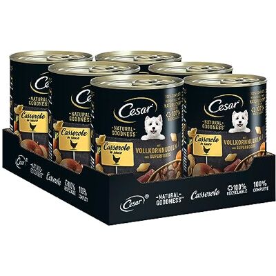 Cesar NATURAL GOODNESS Premium hundar våt mat i burken casserole i sås med kyckling och superfoods 6 x 400 g Cesar NATURAL GOODNESS Premium hundar våt mat i burken casserole i sås med kyckling och superfoods 6 x 400 g