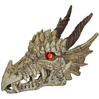 Penn-Plax Deco-Replicas Dragon Skull Gazer akvarium dekoration – säker för sötvatten och saltvattenakvarium – stor Penn-Plax Deco-Replicas Dragon Skull Gazer akvarium dekoration – säker för sötvatten och saltvattenakvarium – stor