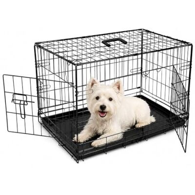 BUNNY BUSINESS UNDERDOG Hundlåda i metall/bur – husdjur svart hopfällbar bur i metall med 2 dörrar glidande tuggbeständig plastbasbricka slitstark valpträningslösning (76 cm medium, hundlåda) BUNNY BUSINESS UNDERDOG Hundlåda i metall/bur – husdjur svart hopfällbar bur i metall med 2 dörrar glidande tuggbeständig plastbasbricka slitstark valpträningslösning (76 cm medium, hundlåda)