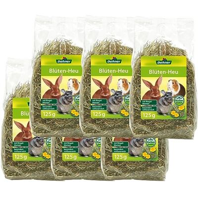 Dehner gnagare mellanmål, blomsterblandning råfiberrik, för dvärgkaniner/gnagare, hö/ringblomma, 6 x 125 g (750 g) Dehner gnagare mellanmål, blomsterblandning råfiberrik, för dvärgkaniner/gnagare, hö/ringblomma, 6 x 125 g (750 g)