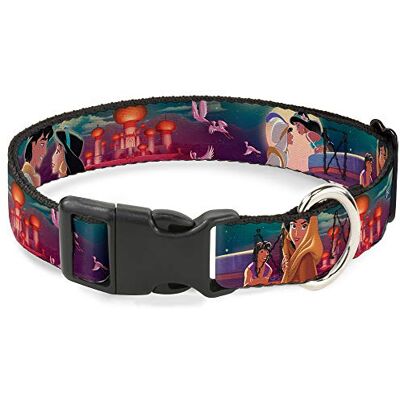 Buckle-Down Plastklämma krage Aladdin & Jasminscener/slott/fåglar 1/2 tum bred passar 15-23 cm hals S Buckle-Down Plastklämma krage Aladdin & Jasminscener/slott/fåglar 1/2 tum bred passar 15-23 cm hals S