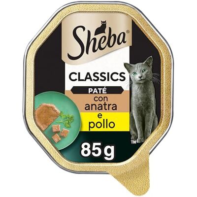 Sheba Classics i paté – kattmat som paté med fina bitar – anka och kyckling – spannmålsfri – 22 x 85 g Sheba Classics i paté – kattmat som paté med fina bitar – anka och kyckling – spannmålsfri – 22 x 85 g