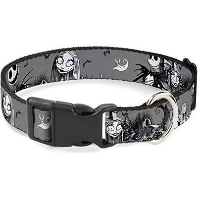 Buckle-Down Buckle Down NBC Jack & Sally scenkyrkogård grå/svart/vit plastklämma halsband Buckle-Down Buckle Down NBC Jack & Sally scenkyrkogård grå/svart/vit plastklämma halsband