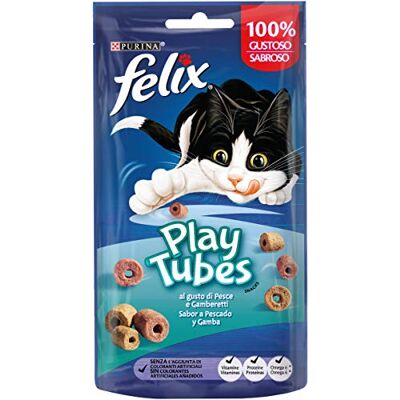Felix Lekande rör med fisk och räkor - Kattsnacks Felix Lekande rör med fisk och räkor - Kattsnacks