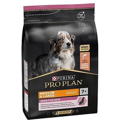 Purina Pro Plan Optiderma Medium och Large Vuxna 7+ Hundkroketter, 4 förpackningar om 3 kg Purina Pro Plan Optiderma Medium och Large Vuxna 7+ Hundkroketter, 4 förpackningar om 3 kg