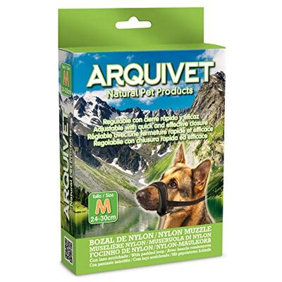 Arquivet Nylon Storlek M Munstycke med vadderad hundslips promenad, träning och skydd Färg Svart för medelstora hundar Hundtillbehör Arquivet Nylon Storlek M Munstycke med vadderad hundslips promenad, träning och skydd Färg Svart för medelstora hundar Hundtillbehör
