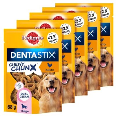 Pedigree Dentastix Chewy Chunx Fäste för medelstora och stora hundar, 5 påsar à 68 g Pedigree Dentastix Chewy Chunx Fäste för medelstora och stora hundar, 5 påsar à 68 g