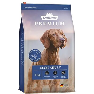 Dehner Premium hundrocksfoder Maxi vuxen, anka och lamm med potatis, 4 kg Dehner Premium hundrocksfoder Maxi vuxen, anka och lamm med potatis, 4 kg