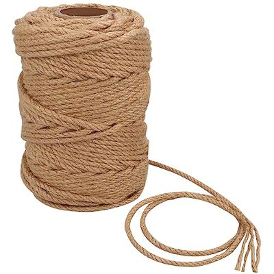 ASelected rep 50 m x 6 mm naturligt jutesrep sisalrep för kattklösa/trädgårdsbuntning, reparera katträd (brun) ASelected rep 50 m x 6 mm naturligt jutesrep sisalrep för kattklösa/trädgårdsbuntning, reparera katträd (brun)