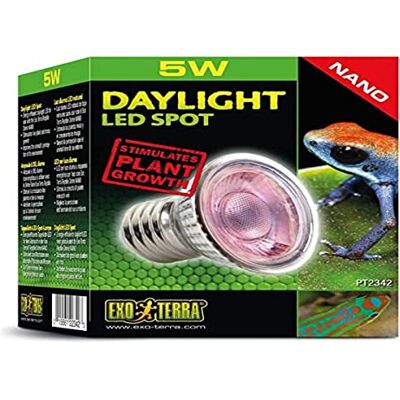 Exo Terra Daylight LED Spot NANO, LED dagslju, för användning i Reptile Dome Nano, 5 W, sockel E27, silver, 1 st (1-pack) Exo Terra Daylight LED Spot NANO, LED dagslju, för användning i Reptile Dome Nano, 5 W, sockel E27, silver, 1 st (1-pack)