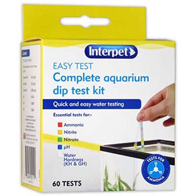 Interpet Easy Complete akvarium akvarium dipptest kit remsor, test för ammoniak, nitrit, nitrat, pH, vattenhårdhet Interpet Easy Complete akvarium akvarium dipptest kit remsor, test för ammoniak, nitrit, nitrat, pH, vattenhårdhet
