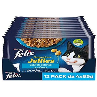 Felix Sensations Jellies 7613287487315 Kattmat, Brun, 85 g x 48 stycken Felix Sensations Jellies 7613287487315 Kattmat, Brun, 85 g x 48 stycken