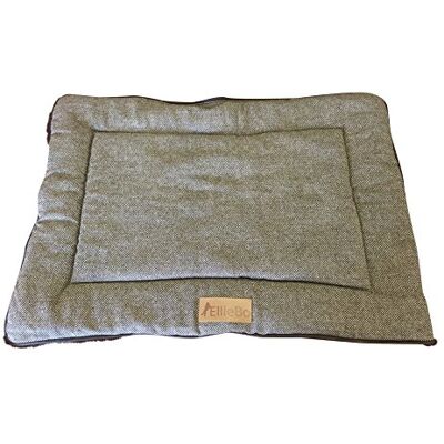 Ellie-Bo medium vändbar tweed och brun fuskpälsmatta för 76 cm hundbur Ellie-Bo medium vändbar tweed och brun fuskpälsmatta för 76 cm hundbur