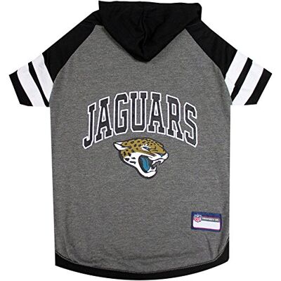 Pets First NFL Jacksonville Jaguars huvtröja för hundar och katter. NFL fotboll licensierad hund huvtröja t-shirt, Large Sport huvtröja t-shirt för husdjur Licensierad sportig hundskjorta Pets First NFL Jacksonville Jaguars huvtröja för hundar och katter. NFL fotboll licensierad hund huvtröja t-shirt, Large Sport huvtröja t-shirt för husdjur Licensierad sportig hundskjorta