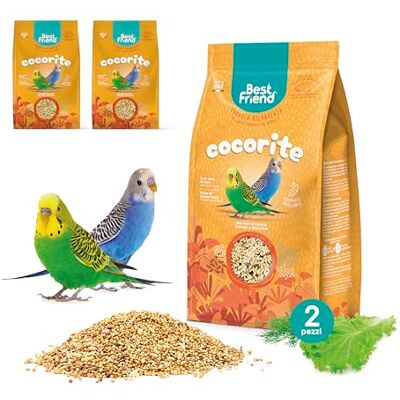 Best Friend Komplett Cocorite-foder med cikoriafrön, sallad och fänkål, paket med 2 förpackningar. Fågelfoder med naturliga ingredienser, kvalitet 100% tillverkad i Italien Best Friend Komplett Cocorite-foder med cikoriafrön, sallad och fänkål, paket med 2 förpackningar. Fågelfoder med naturliga ingredienser, kvalitet 100% tillverkad i Italien