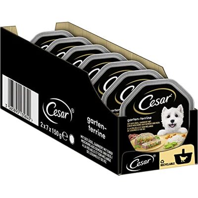 Cesar Hundfoder våtfoder, olika trädgårdssorter med fjäderfä, grönsaker och ris, 14 skålar (14 x 150 g) Cesar Hundfoder våtfoder, olika trädgårdssorter med fjäderfä, grönsaker och ris, 14 skålar (14 x 150 g)