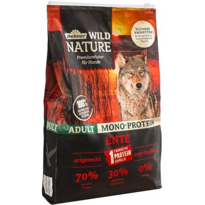 Dehner Wild Nature hundmat Mono Protein, torrfoder spannmålsfri/sockerfri, för vuxna hundar, anka/fisk, 4 kg Dehner Wild Nature hundmat Mono Protein, torrfoder spannmålsfri/sockerfri, för vuxna hundar, anka/fisk, 4 kg