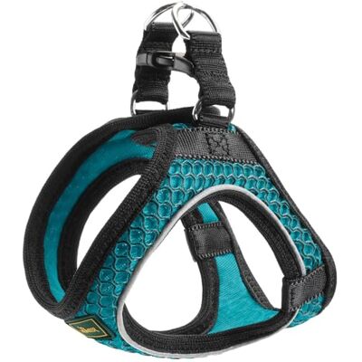 Hunter HILO Comfort hundsele för små hundar med nätmaterial och reflekterande element, turkos, S–M Hunter HILO Comfort hundsele för små hundar med nätmaterial och reflekterande element, turkos, S–M