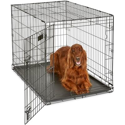 MidWest Homes for Pets MidWest Homes for husdjur iCrate modell 1542DDU hundbur, ca 107 cm lång, med enkeldörr, läckagesäkert golvbadkar, golvskyddsfötter, separationsinsats och patenterade funktioner, svart MidWest Homes for Pets MidWest Homes for husdjur iCrate modell 1542DDU hundbur, ca 107 cm lång, med enkeldörr, läckagesäkert golvbadkar, golvskyddsfötter, separationsinsats och patenterade funktioner, svart