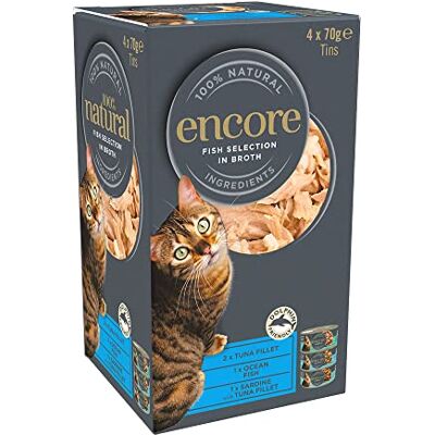 Encore 100% naturlig våt kattmat, fiskurval i bröd 70 g tunna (4 x 70 g) Encore 100% naturlig våt kattmat, fiskurval i bröd 70 g tunna (4 x 70 g)