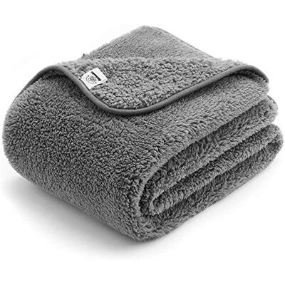 Allisandro Fluffig hundfilt 【100 x 80 cm antracit】Kattfilt med supermjukt dubbelsidigt material husdjursfilt, perfekt för hundbädd soffa och soffa Allisandro Fluffig hundfilt 【100 x 80 cm antracit】Kattfilt med supermjukt dubbelsidigt material husdjursfilt, perfekt för hundbädd soffa och soffa