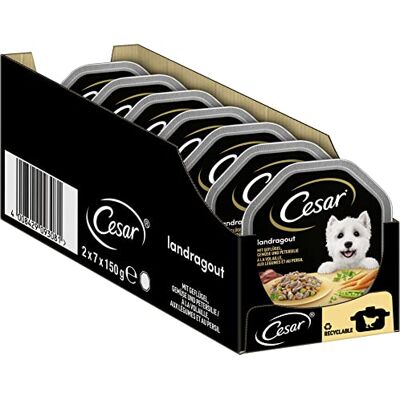 Cesar Country kök kyckling och grönsaker våt hundmat, paket med 7 (7 x 2 x 150 g brickor) Cesar Country kök kyckling och grönsaker våt hundmat, paket med 7 (7 x 2 x 150 g brickor)