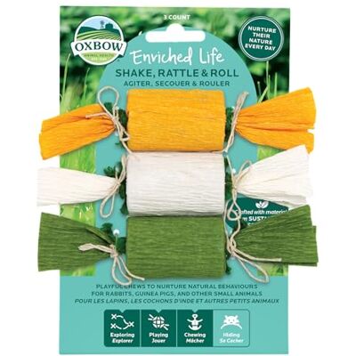 OXBOW Enriched Life Skaka, skallra och rulla – kaninleksaker, marsvinsleksaker, leksaker till hamster, kanin, chinchilla, råtta, tillbehör till chinchillabur, tillbehör för bur till marsvin OXBOW Enriched Life Skaka, skallra och rulla – kaninleksaker, marsvinsleksaker, leksaker till hamster, kanin, chinchilla, råtta, tillbehör till chinchillabur, tillbehör för bur till marsvin