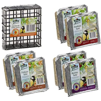 Dehner Natura vildvinsfoder tallriksmix med dispenser, 7 delar Dehner Natura vildvinsfoder tallriksmix med dispenser, 7 delar