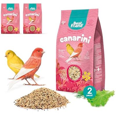 Best Friend Komplett foder för kanariefåglar med raavizzon, fänkålsfrön och sallad, 2-pack. Fågelfoder med naturliga ingredienser, kvalitet 100% tillverkad i Italien Best Friend Komplett foder för kanariefåglar med raavizzon, fänkålsfrön och sallad, 2-pack. Fågelfoder med naturliga ingredienser, kvalitet 100% tillverkad i Italien