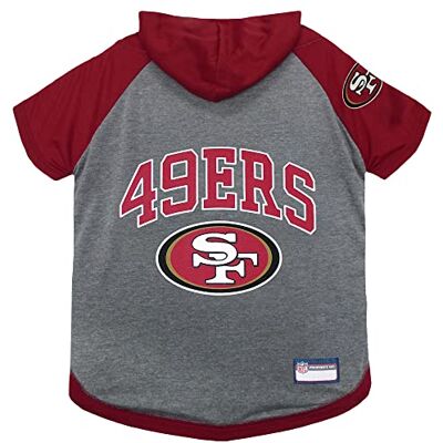Pets First NFL SAN Francisco 49ERS huvtröja för hundar och katter. NFL fotboll licensierad hund huvtröja t-shirt, X-Small sport huvtröja t-shirt för husdjur Licensierad sportig hundskjorta. Pets First NFL SAN Francisco 49ERS huvtröja för hundar och katter. NFL fotboll licensierad hund huvtröja t-shirt, X-Small sport huvtröja t-shirt för husdjur Licensierad sportig hundskjorta.