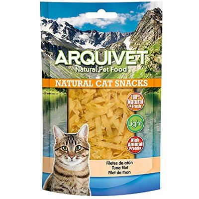 Arquivet 24 stycken tonfiskfiléer x 50 g – 100% naturliga kattsnacks – chuches, priser, godis och belöningar för kattdjur Arquivet 24 stycken tonfiskfiléer x 50 g – 100% naturliga kattsnacks – chuches, priser, godis och belöningar för kattdjur