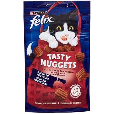 FELIX Katt Tasty Nuggets Snack 50G - Nötkött med lamm - Kattgodis FELIX Katt Tasty Nuggets Snack 50G - Nötkött med lamm - Kattgodis