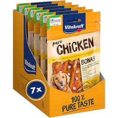 Vitakraft Bonas tuggpinnar med kyckling och ost hundgodis recept utan spannmål eller tillsatt socker färskhetspåsar i ekonomiformat (7 x 80 g) Vitakraft Bonas tuggpinnar med kyckling och ost hundgodis recept utan spannmål eller tillsatt socker färskhetspåsar i ekonomiformat (7 x 80 g)