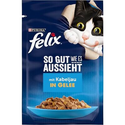 Felix So gut wie es aussieht Våtfoder för katter med torsk i gelé, 26-pack (26 x 85 g) Felix So gut wie es aussieht Våtfoder för katter med torsk i gelé, 26-pack (26 x 85 g)