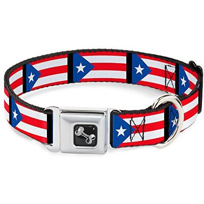Buckle-Down Spännet-ned sittbälte spänne hundhalsband – Puerto Rico flagga väderbiten – 1 tum bred – passar 15-26 tum hals – stor, 1" Wide Fits 15-26" Neck Large, Puerto Rico Flag Repeat/Black Buckle-Down Spännet-ned sittbälte spänne hundhalsband – Puerto Rico flagga väderbiten – 1 tum bred – passar 15-26 tum hals – stor, 1" Wide Fits 15-26" Neck Large, Puerto Rico Flag Repeat/Black
