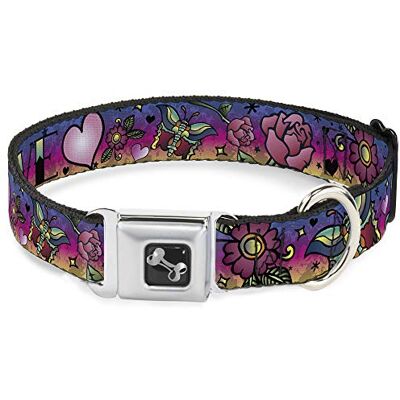 Buckle-Down Buckle Down Amour Amour lila benformat hundhalsband, L L/18-81,3 cm Buckle-Down Buckle Down Amour Amour lila benformat hundhalsband, L L/18-81,3 cm