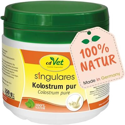 cdVet naturliga produkter singulares kolostrum pur 250 g – hund, katt, häst – rik på mineraler + vitaminer + spårelement+aminosyror – stärkning av immunsystemet + vitalitet – aptitantregend – cdVet naturliga produkter singulares kolostrum pur 250 g – hund, katt, häst – rik på mineraler + vitaminer + spårelement+aminosyror – stärkning av immunsystemet + vitalitet – aptitantregend –