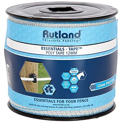 Kerbl Rutland Essentials Poly Tape 12 mm (200 m), Vit/Blå Kerbl Rutland Essentials Poly Tape 12 mm (200 m), Vit/Blå