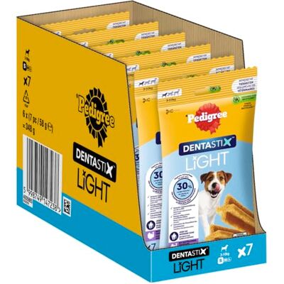 Pedigree Dentastix Light munhygienstavar för små hundar x7 58 g (förpackning med 6) Pedigree Dentastix Light munhygienstavar för små hundar x7 58 g (förpackning med 6)