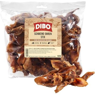 DIBO Gris-öronstift, 500 g påse, litet naturligt tuggsnack eller godis som mellanmål, hundmat, kvalitetsprodukt utan kemikalier DIBO Gris-öronstift, 500 g påse, litet naturligt tuggsnack eller godis som mellanmål, hundmat, kvalitetsprodukt utan kemikalier