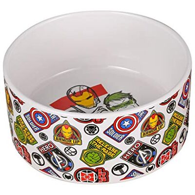 Marvel Comics Avengers Ceramic Dog Bowl, 6-Inch White Ceramic Dog Bowl with Official Avengers Characters and Logo Medium Dog Food Bowl or Water Bowl for Dry and Wet Food 3.5 Cups 28 oz Marvel Comics Avengers Ceramic Dog Bowl, 6-Inch White Ceramic Dog Bowl with Official Avengers Characters and Logo Medium Dog Food Bowl or Water Bowl for Dry and Wet Food 3.5 Cups 28 oz