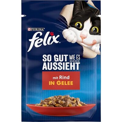 Felix So gut wie es aussieht Våtfoder för katter med nötkött i gelé, 26-pack (26 x 85 g) Felix So gut wie es aussieht Våtfoder för katter med nötkött i gelé, 26-pack (26 x 85 g)