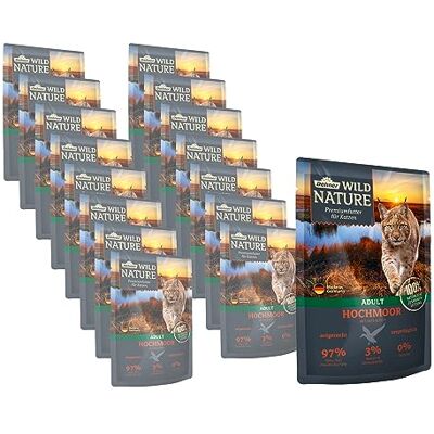 Dehner Wild Nature kattmat vuxen, hög moor, anka/kalkon, 16 x 85 g (1,36 kg) Dehner Wild Nature kattmat vuxen, hög moor, anka/kalkon, 16 x 85 g (1,36 kg)