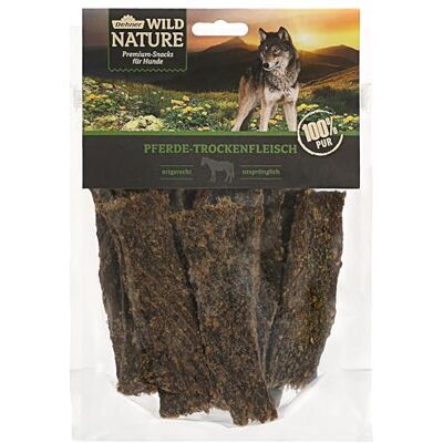 Dehner Wild Nature hundmellanmål, premium hundgodis glutenfri/spannmålsfri, tuggsnack för hundar, hästtorrkött, 200 g Dehner Wild Nature hundmellanmål, premium hundgodis glutenfri/spannmålsfri, tuggsnack för hundar, hästtorrkött, 200 g