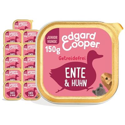 Edgard & Cooper våtfoder för valpar, (anka och kyckling, 150 g x 11), spannmålsfria, naturliga ingredienser och färskt kött, fulla av essentiella aminosyror Edgard & Cooper våtfoder för valpar, (anka och kyckling, 150 g x 11), spannmålsfria, naturliga ingredienser och färskt kött, fulla av essentiella aminosyror
